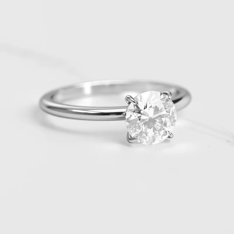 Round Tapered Solitaire Diamond Ring vy 3