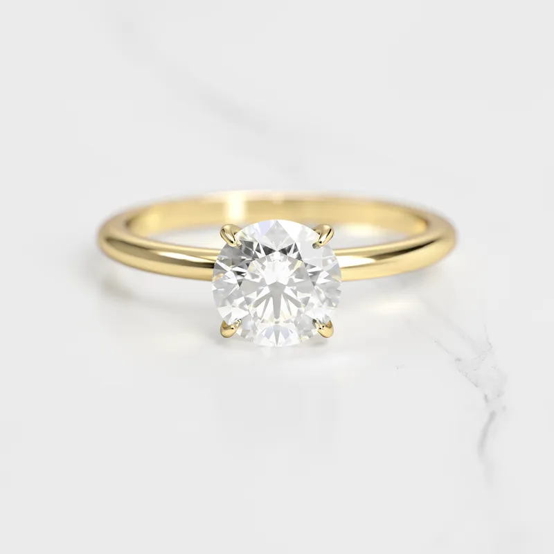 Round Tapered Solitaire Diamond Ring vy 4