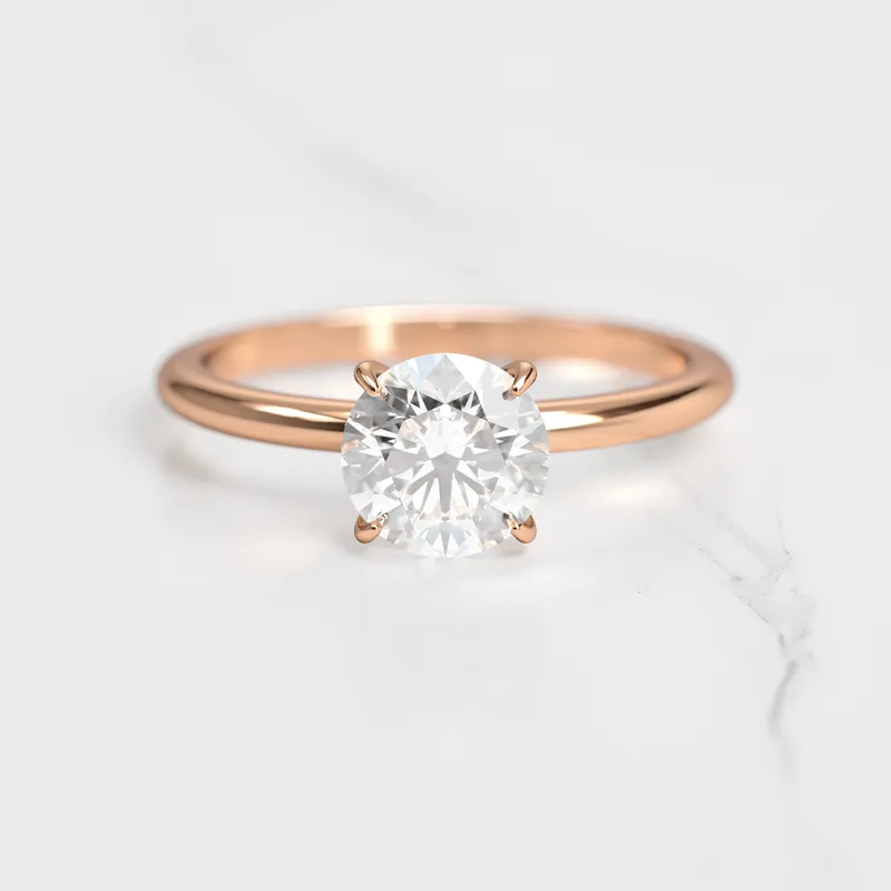 Round Tapered Solitaire Diamond Ring vy 5