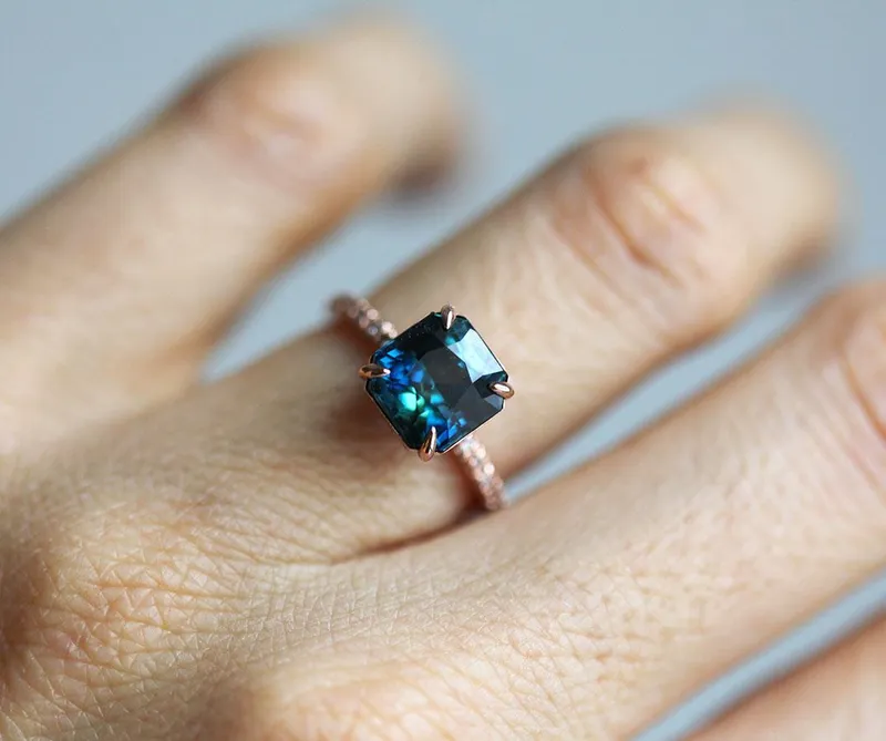 ROWENA SAPPHIRE DIAMOND RING view 5