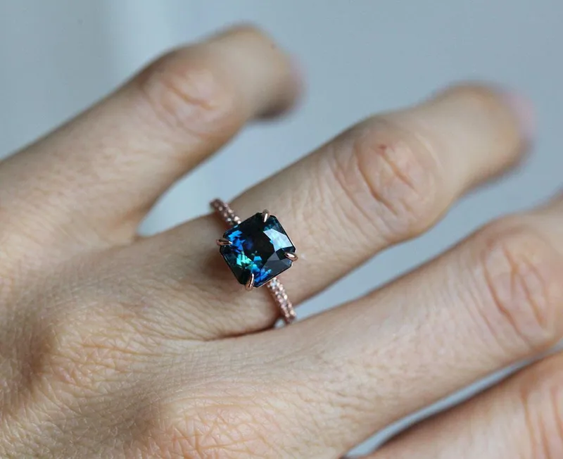 ROWENA SAPPHIRE DIAMOND RING view 6