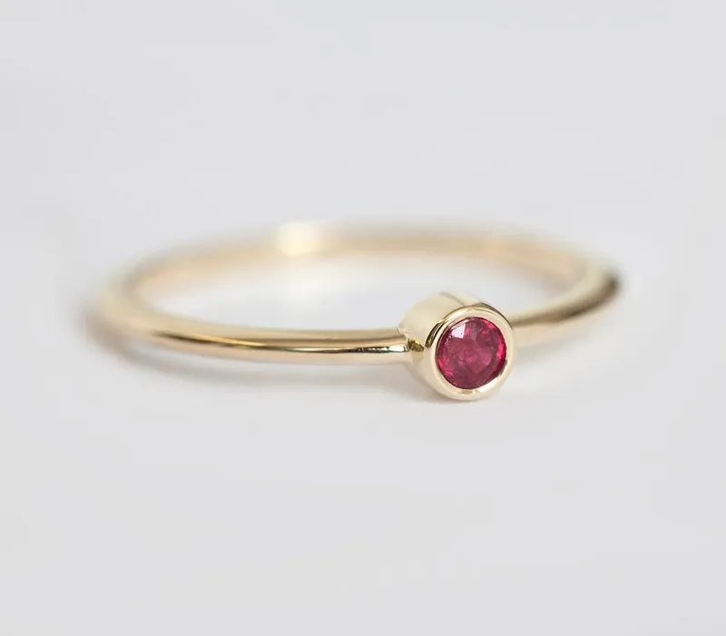 Ruby Ring, Simple Solitaire Ring view 2