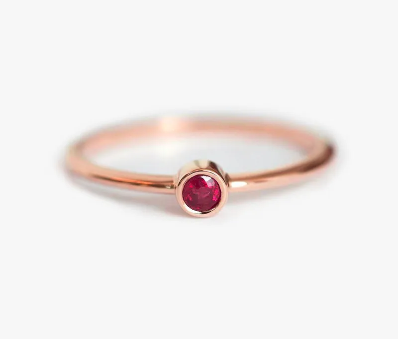 Ruby Ring, Simple Solitaire Ring view 3