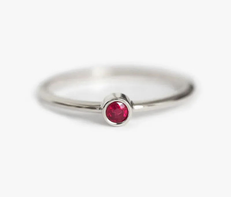 Ruby Ring, Simple Solitaire Ring view 4