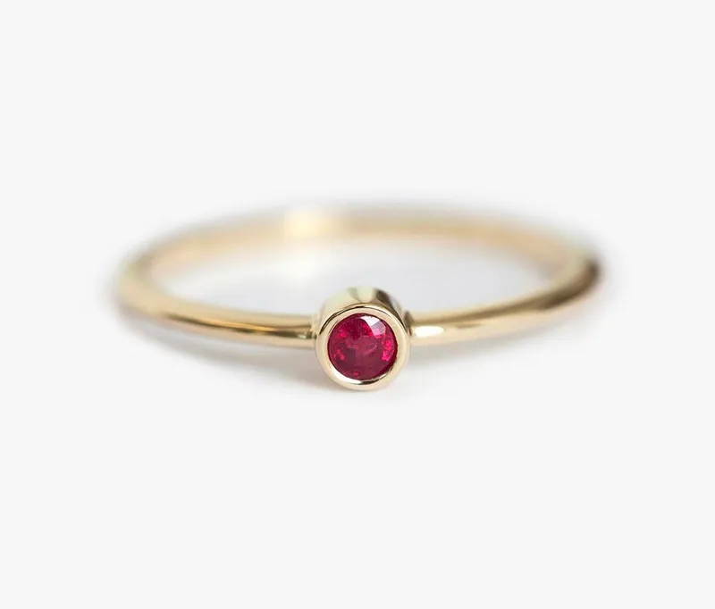 Ruby Ring, Simple Solitaire Ring ruby round cut engagement ring