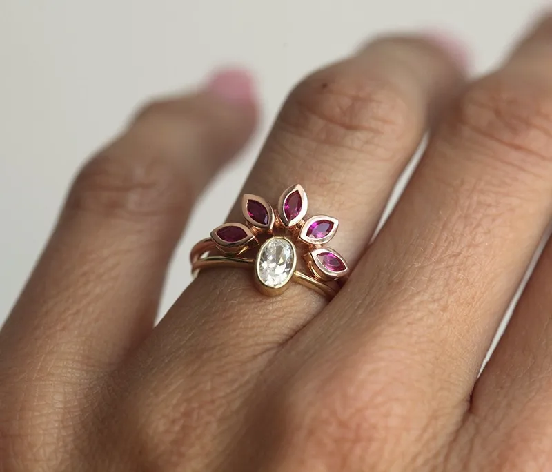 Ruby Wedding Ring, Ruby Wedding Band view 2