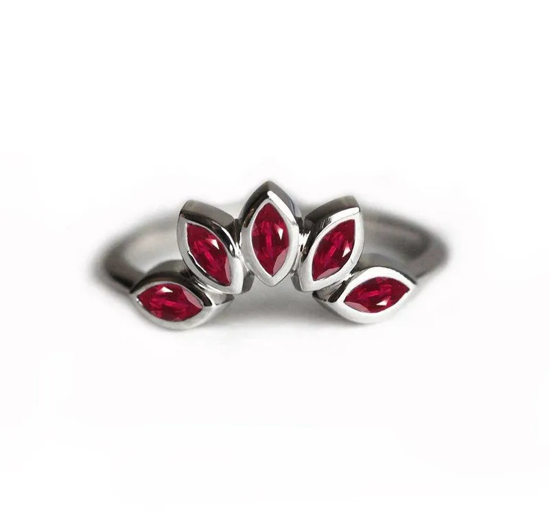Ruby Wedding Ring, Ruby Wedding Band view 3