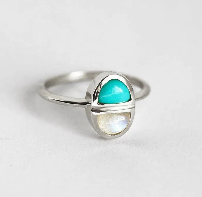 Ruth Turquoise & Moonstone Ring vy 5