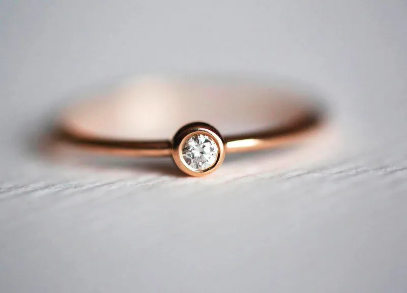 SOLITAIRE DIAMOND RING, TINY DIAMOND RING view 6