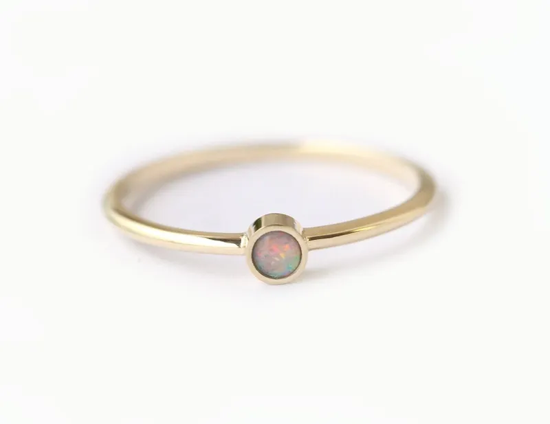 Salome Round Opal Ring round cut engagement ring