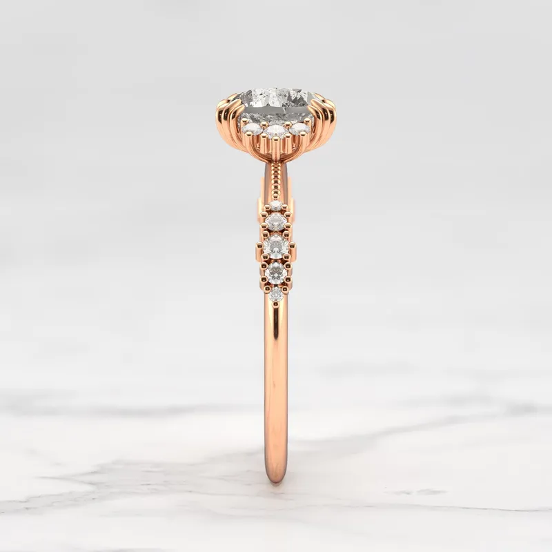 SALT AND PEPPER DIAMOND CLUSTER RING vy 11