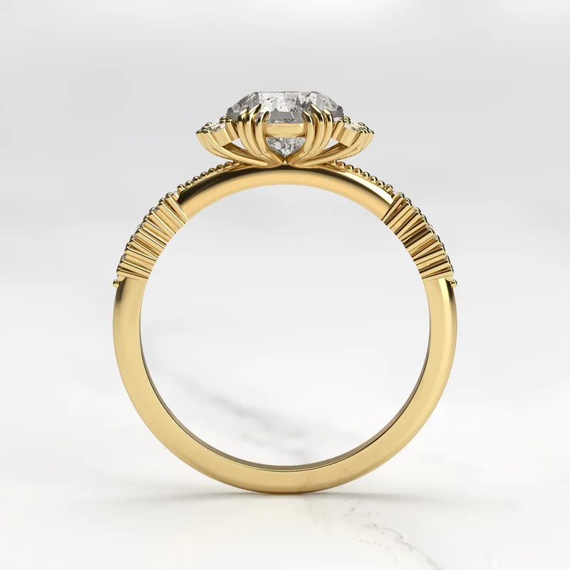 SALT AND PEPPER DIAMOND CLUSTER RING vy 7
