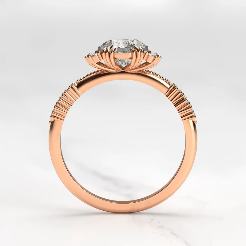 SALT AND PEPPER DIAMOND CLUSTER RING vy 8