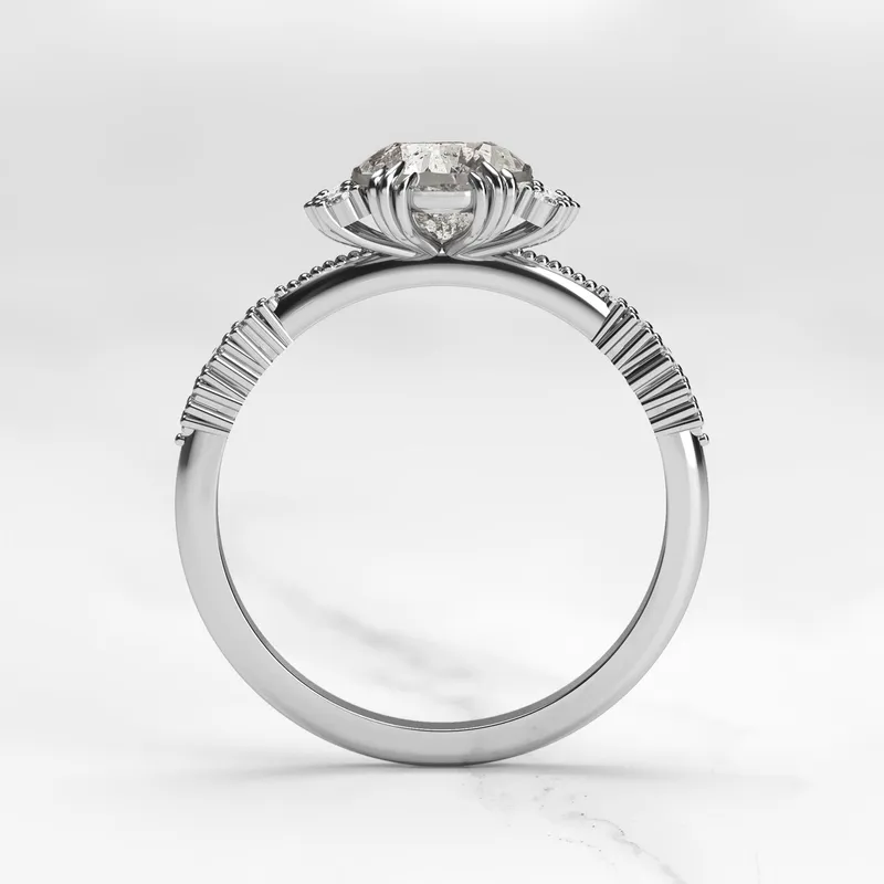 SALT AND PEPPER DIAMOND CLUSTER RING vy 9