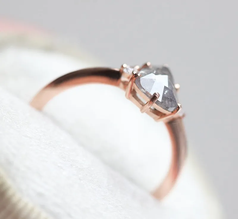 Samantha Pear Salt & Pepper Diamond Ring vy 10