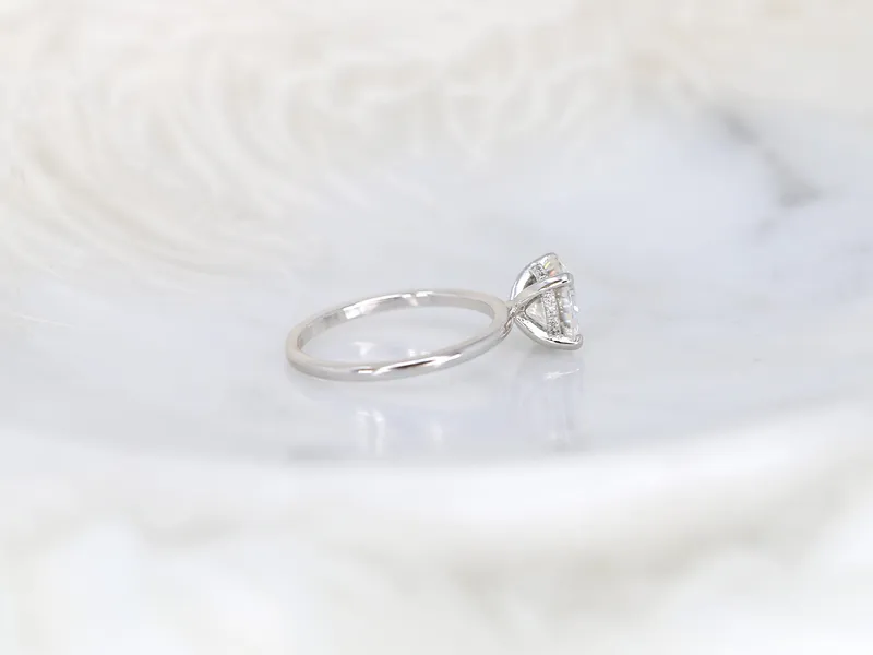 2ct Sandra 8mm 14kt White Gold Moissanite Diamond Hidden Halo Round Solitaire Ring view 5