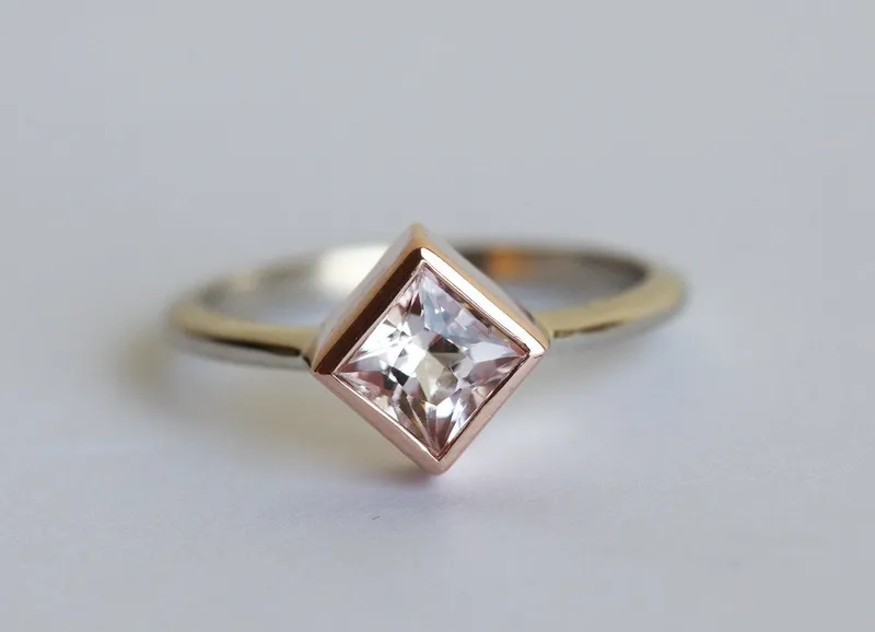 Saoirse Princess Cut Morganite Ring view 2
