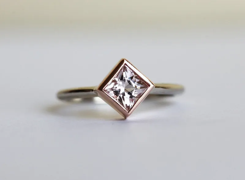 Saoirse Princess Cut Morganite Ring view 4