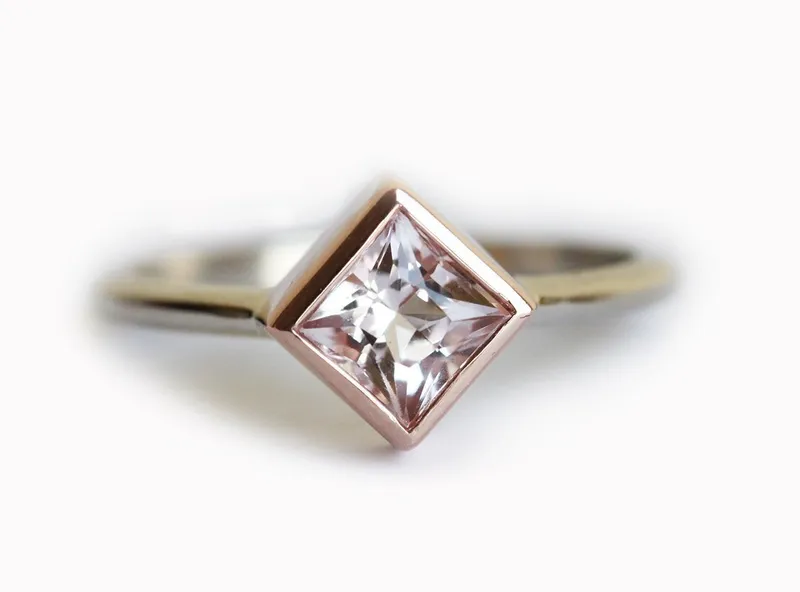 Saoirse Princess Cut Morganite Ring engagement ring