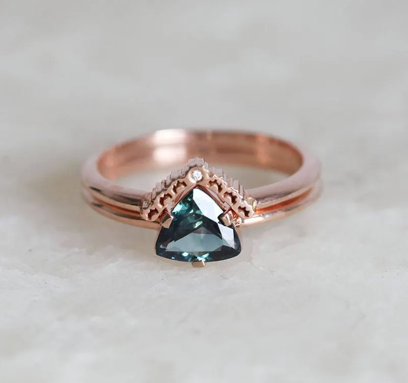 Sapphire Ring Set, Diamond Ring vy 3