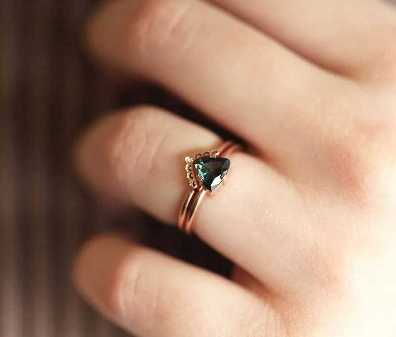 Sapphire Ring Set, Diamond Ring vy 7