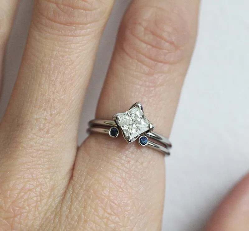 Sapphire Ring, Wedding Ring vy 2