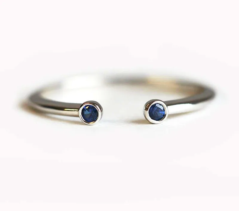 Sapphire Ring, Wedding Ring blue sapphire round cut engagement ring