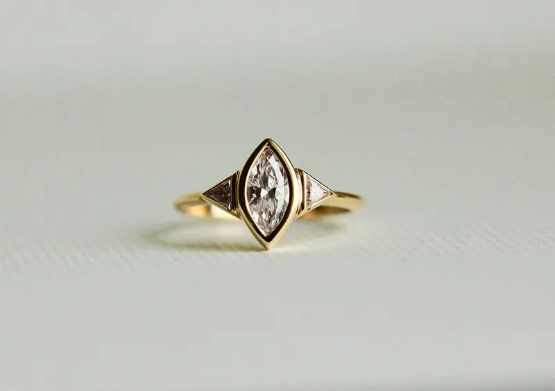 Sarita Marquise Diamond Engagement Ring vy 7