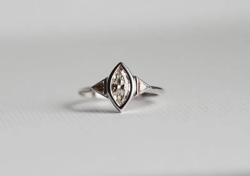 Sarita Marquise Diamond Engagement Ring vy 8