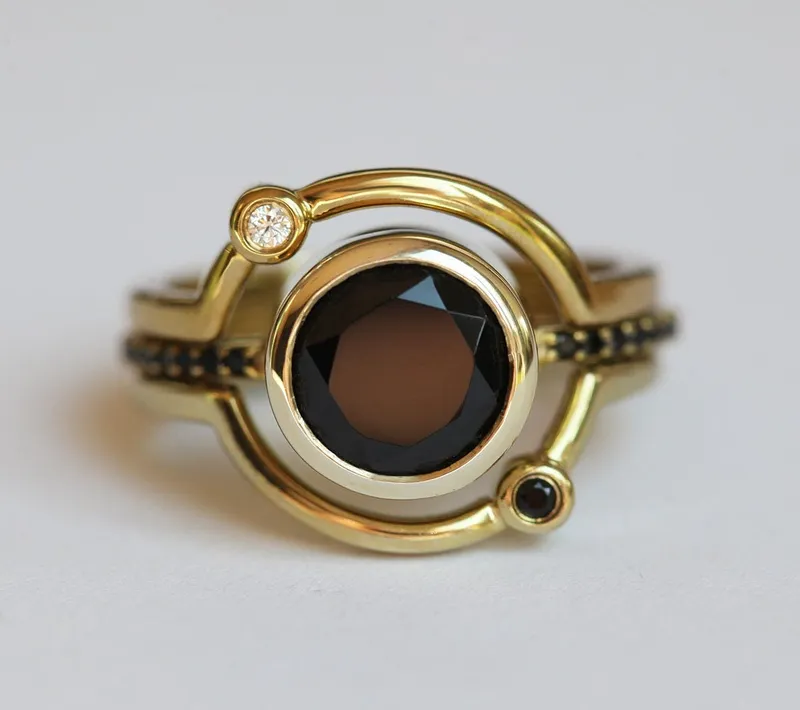 SATURN MOSS AGATE RING SET vy 5