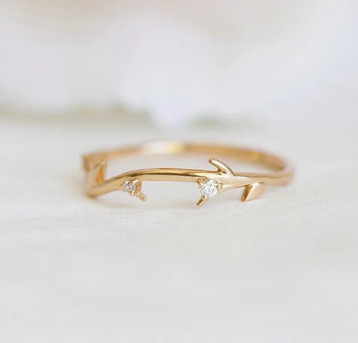 SAVANNAH DIAMOND RING, 14K ROSE GOLD WEDDING BAND view 9