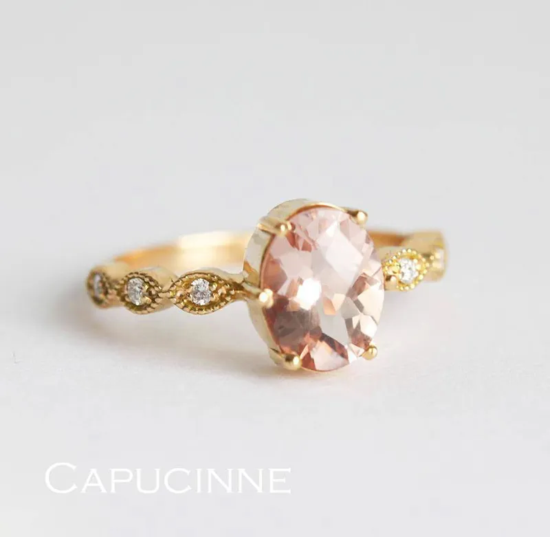 Scarlett Oval Morganite Ring view 10