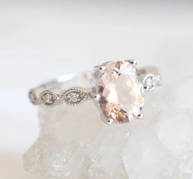 Scarlett Oval Morganite Ring view 2