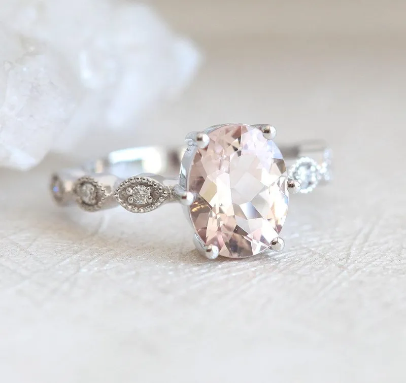 Scarlett Oval Morganite Ring view 4