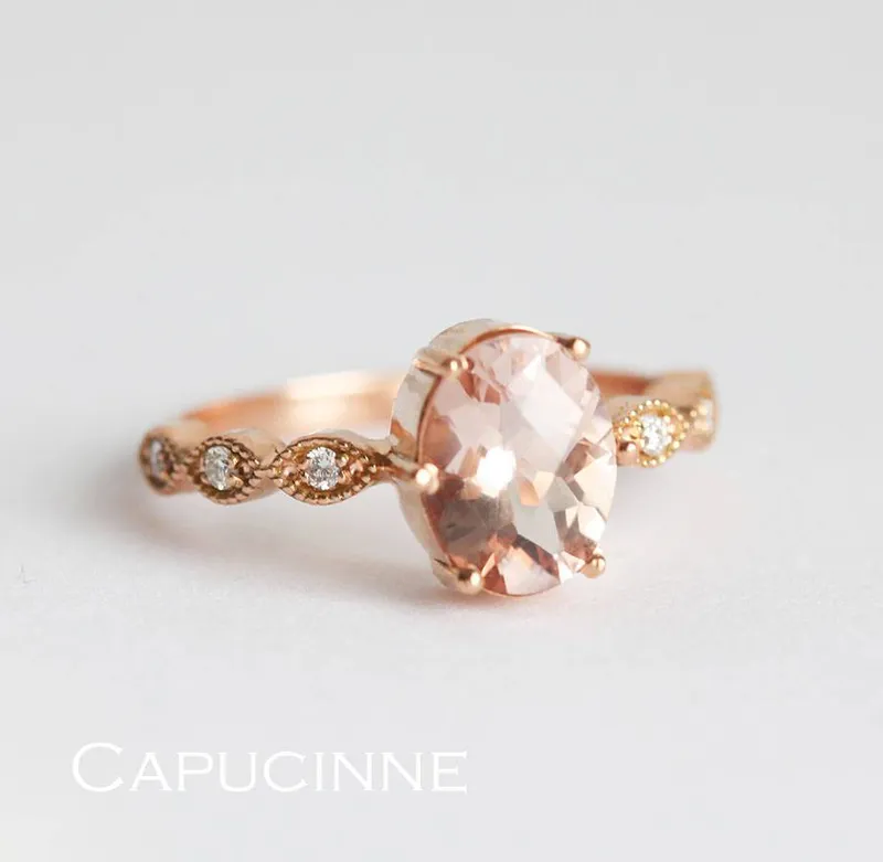 Scarlett Oval Morganite Ring view 5