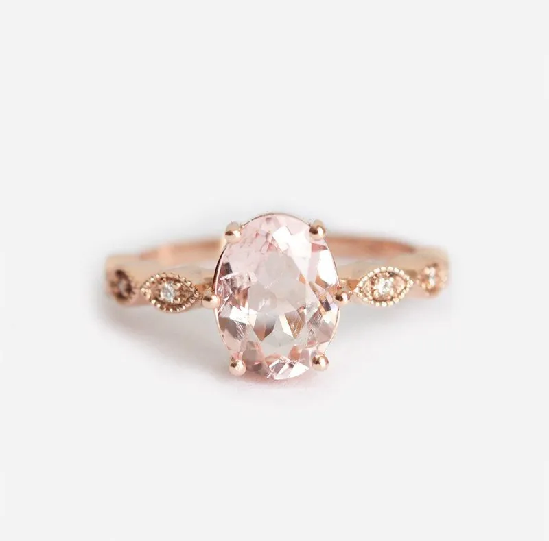 Scarlett Oval Morganite Ring view 6