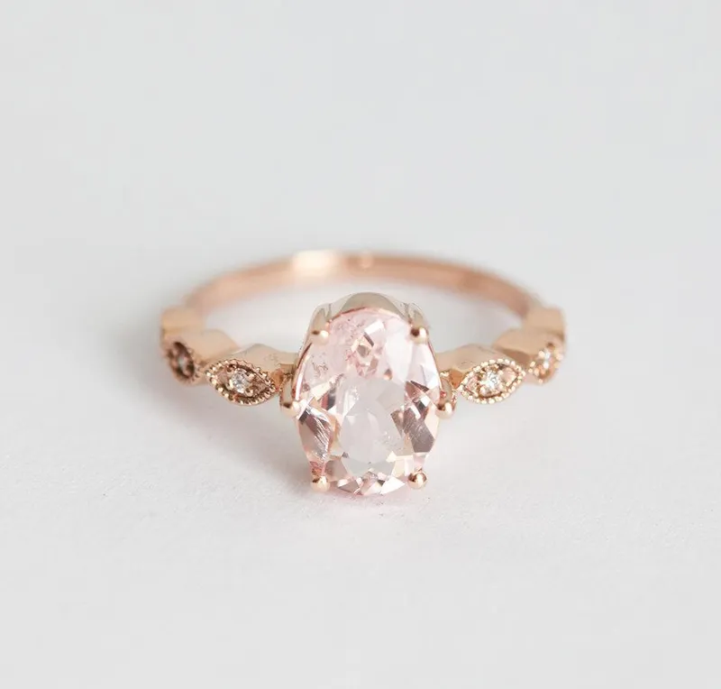 Scarlett Oval Morganite Ring view 7
