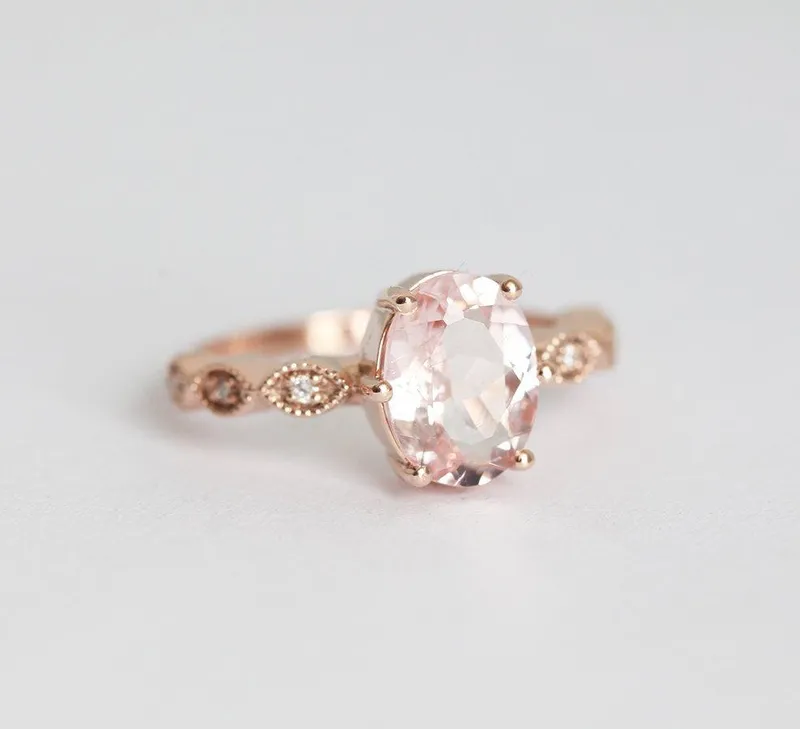 Scarlett Oval Morganite Ring view 8