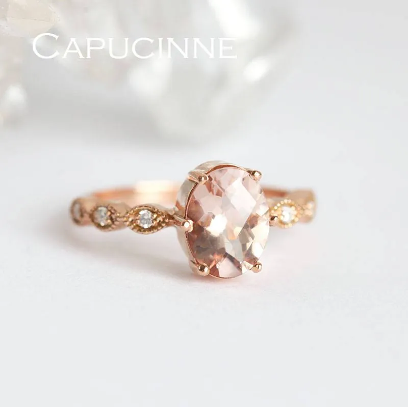 Scarlett Oval Morganite Ring view 9