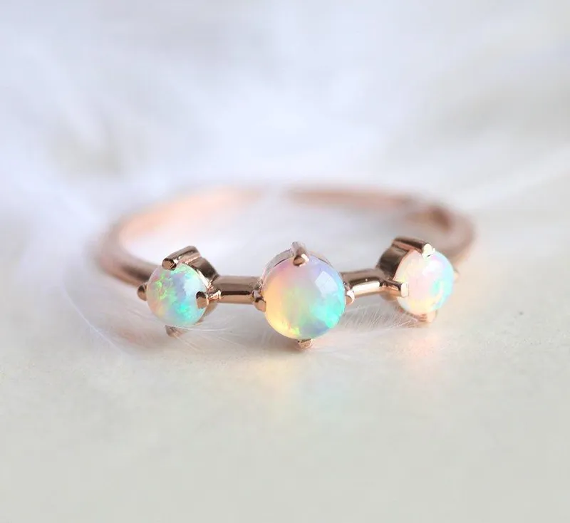 SHAYLA OPAL RING round cut engagement ring