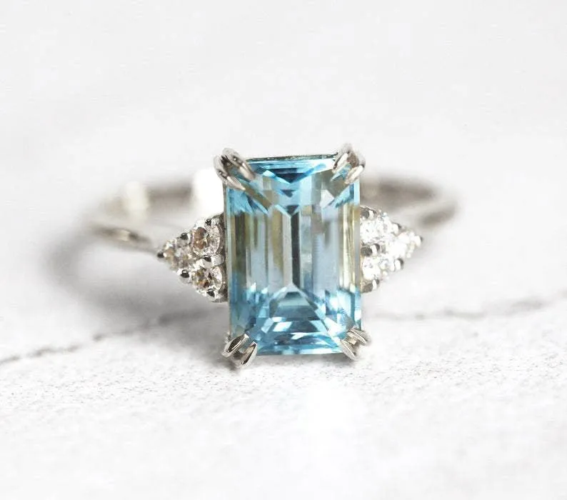 SIENNA GOLD AQUAMARINE ENGAGEMENT RING view 10