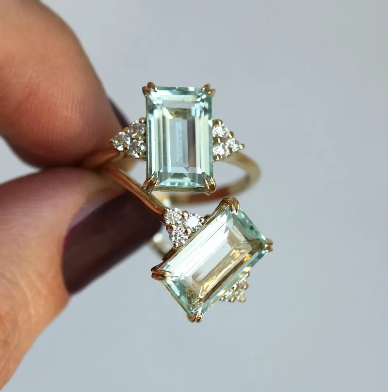 SIENNA GOLD AQUAMARINE ENGAGEMENT RING view 4
