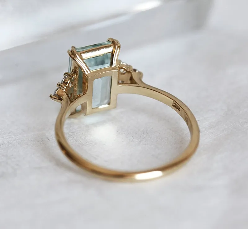 SIENNA GOLD AQUAMARINE ENGAGEMENT RING view 6