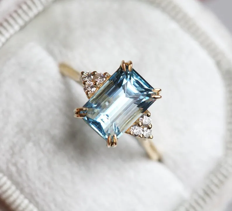 SIENNA GOLD AQUAMARINE ENGAGEMENT RING view 8