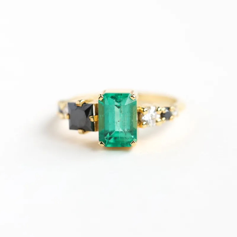 Silvia Emerald Cluster Ring emerald emerald cut engagement ring