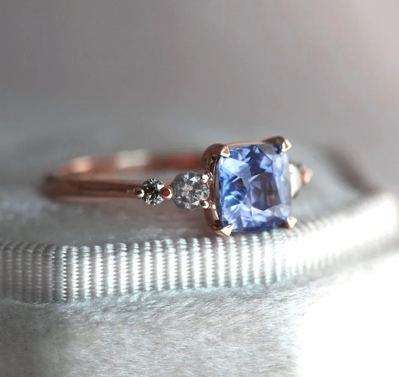 SIMONE SAPPHIRE SALT & PEPPER DIAMOND RING vy 11
