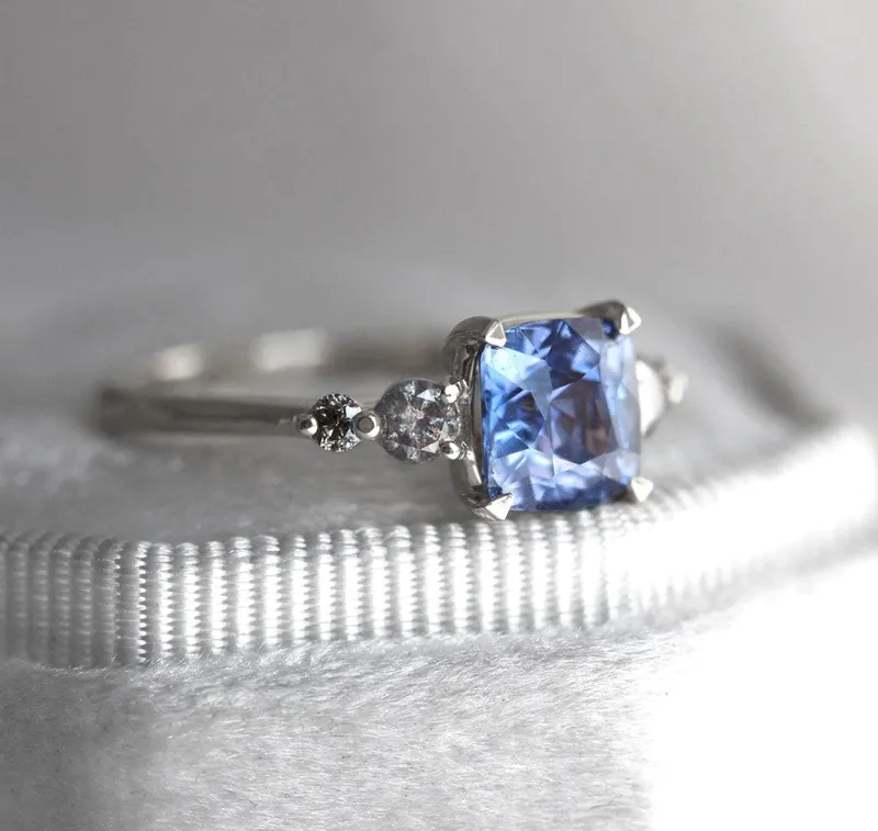 SIMONE SAPPHIRE SALT & PEPPER DIAMOND RING vy 12