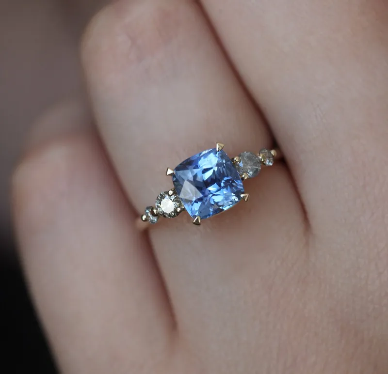 SIMONE SAPPHIRE SALT & PEPPER DIAMOND RING vy 3
