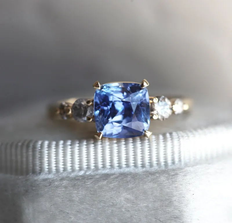 SIMONE SAPPHIRE SALT & PEPPER DIAMOND RING vy 5