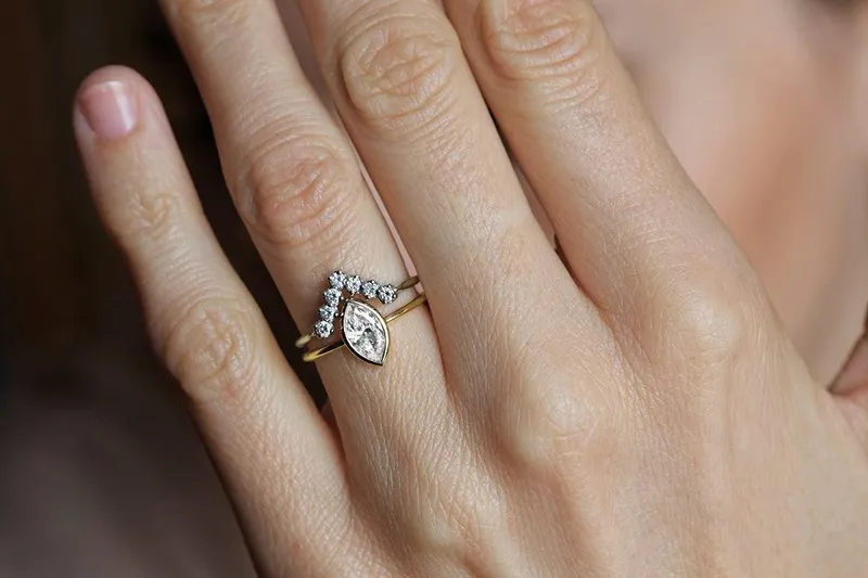 Simple 0.5 Carat Marquise Solitaire Diamond Engagement Ring vy 4